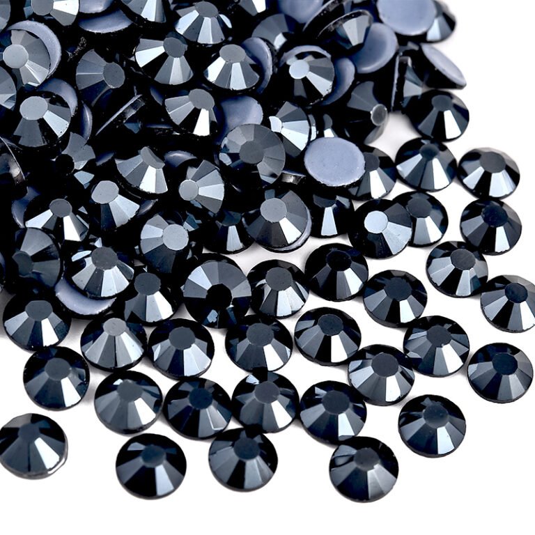 How Blue Hematite Hotfix Rhinestones Create a Futuristic Metallic Blue Effect