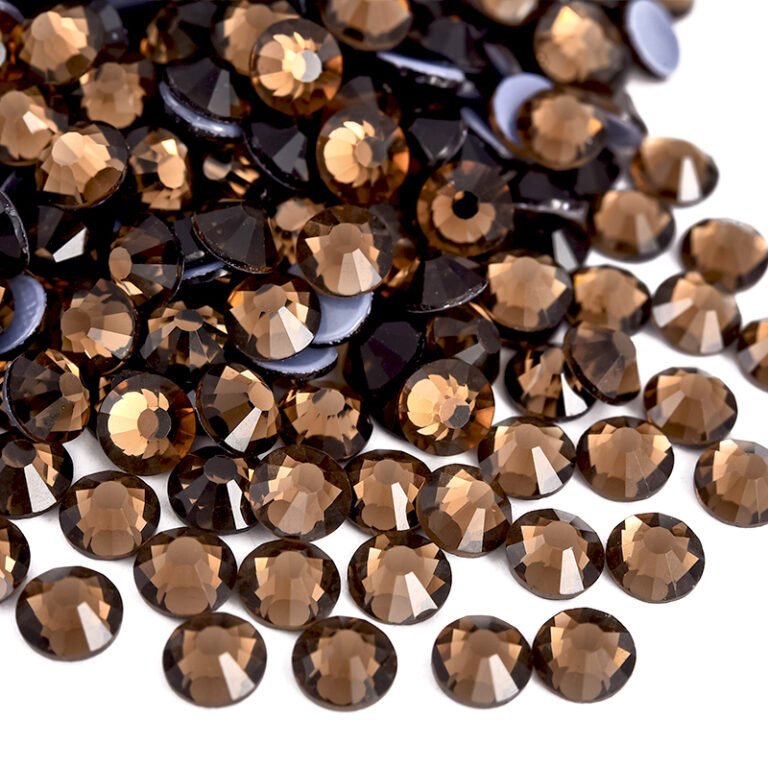 Smoken Topaz K9 Glass Hotfix Rhinestones | Premium Smoken Topaz Crystals for Garment Design