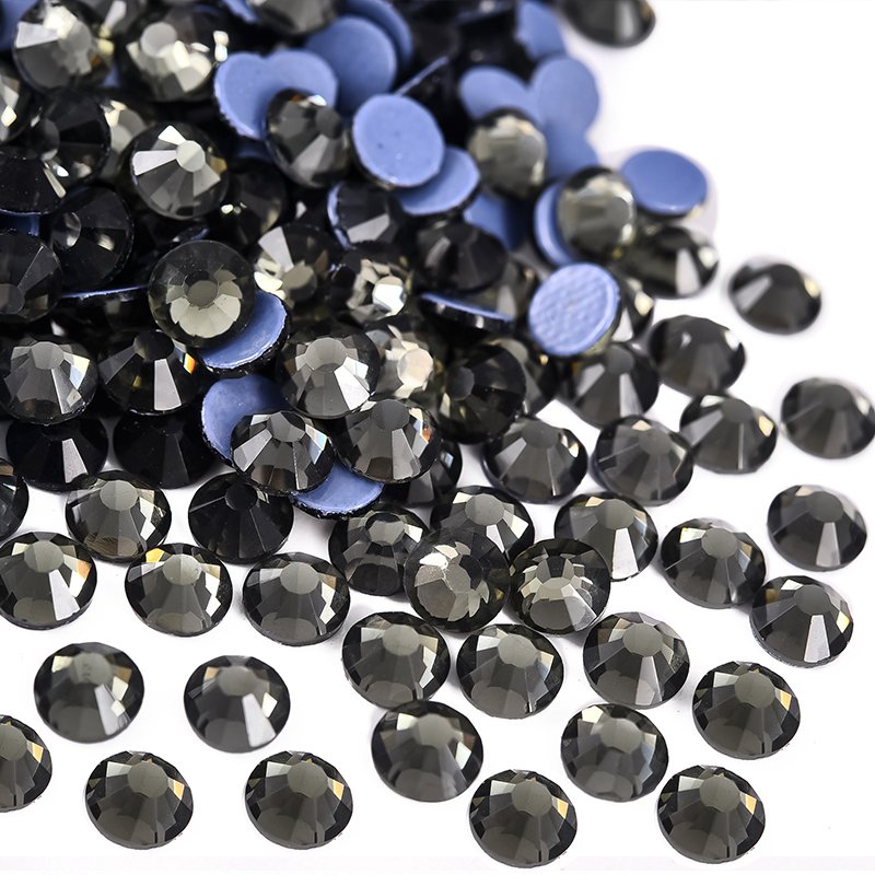 Hotfix rhinestone in Black Diamond for apparel decoration